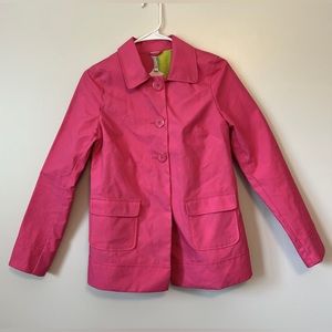 Old Navy Raincoat Jacket Pink Size XS Cotton Collared Button Front